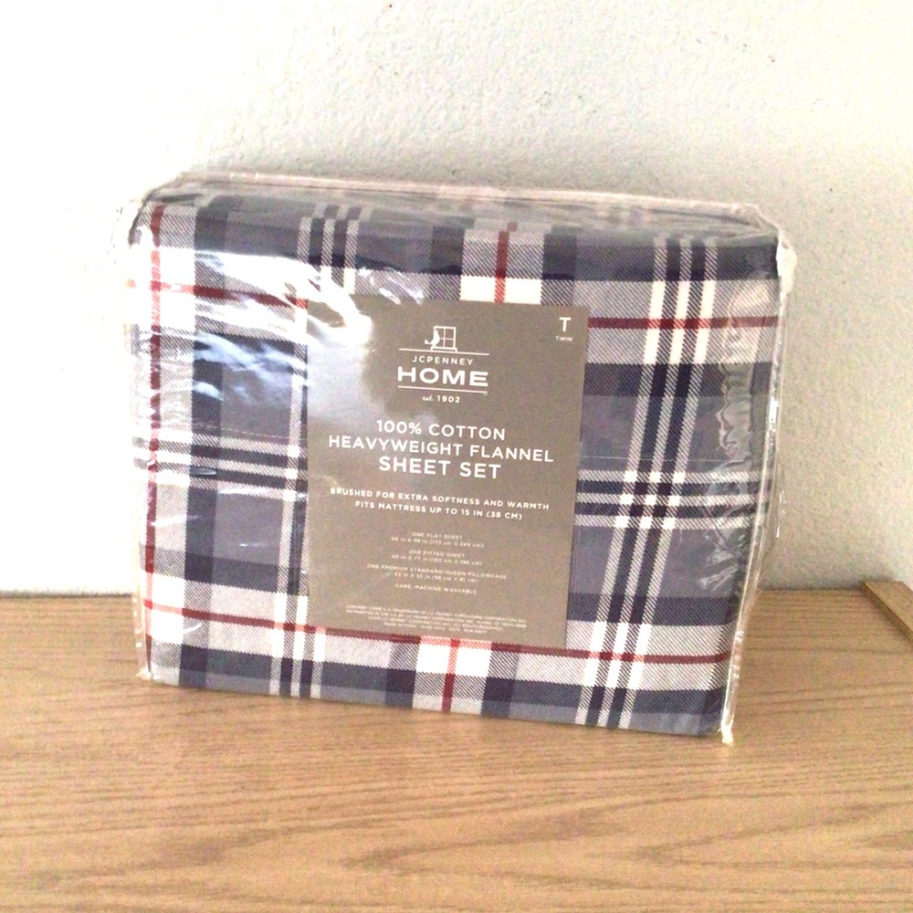 Plaid Heavyweight Flannel Twin Sheet Set